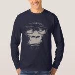 Camiseta Gorila hipster Com Óculos<br><div class="desc">E possivelmente uma claudicação comum.  Este gorila estava com a selva morando antes de ser legal.</div>