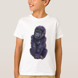 Camiseta Gorila Infantil Roxo Celestial Impresso
