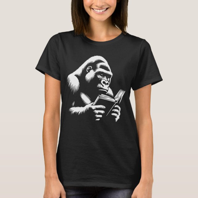 Camiseta Gorila lê um livro (Frente)