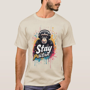 Camiseta Gorila Positivo com Fones de Ouvido