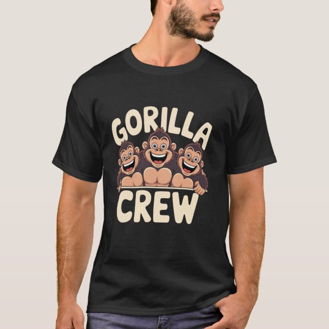 Camiseta Gorila Roupas da Tripulação do Gorila (Frente)