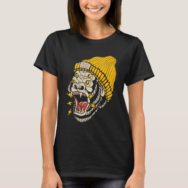 Camiseta Gorilla American Traditional Tattoo Inked Old Scho (Frente)