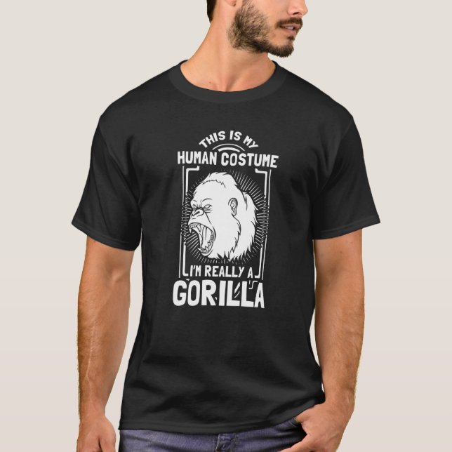 Camiseta Gorilla Animal Quote Macaco Habitat Silverback Wes (Frente)