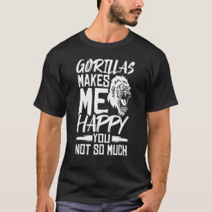 Camiseta Gorilla Animal Quote Macaco Habitat Silverback Wes