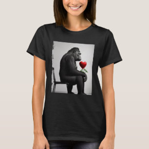 Camiseta Gorilla apaixonado está esperando um encontro com