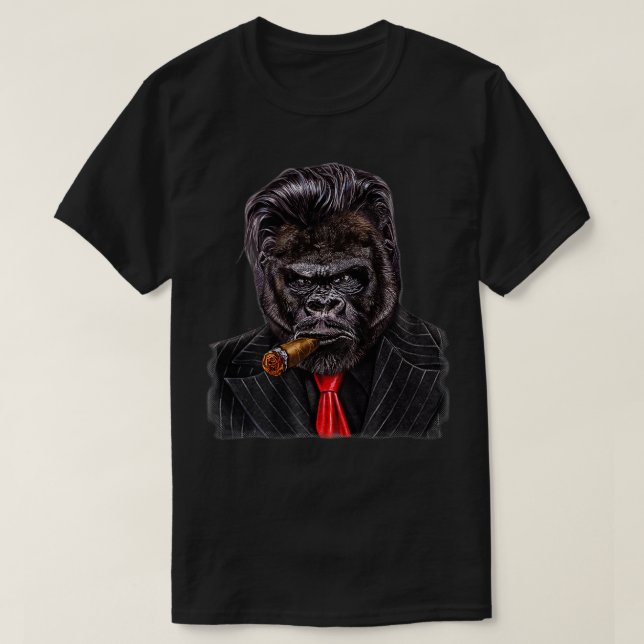 Camiseta Gorilla as a Mob Boss  (Frente do Design)