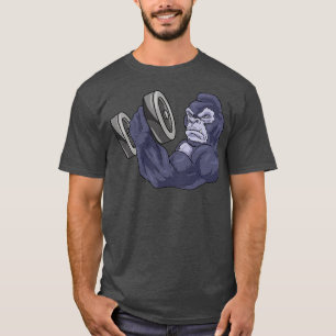 Camiseta Gorilla As Bodybuilder Com Barbell
