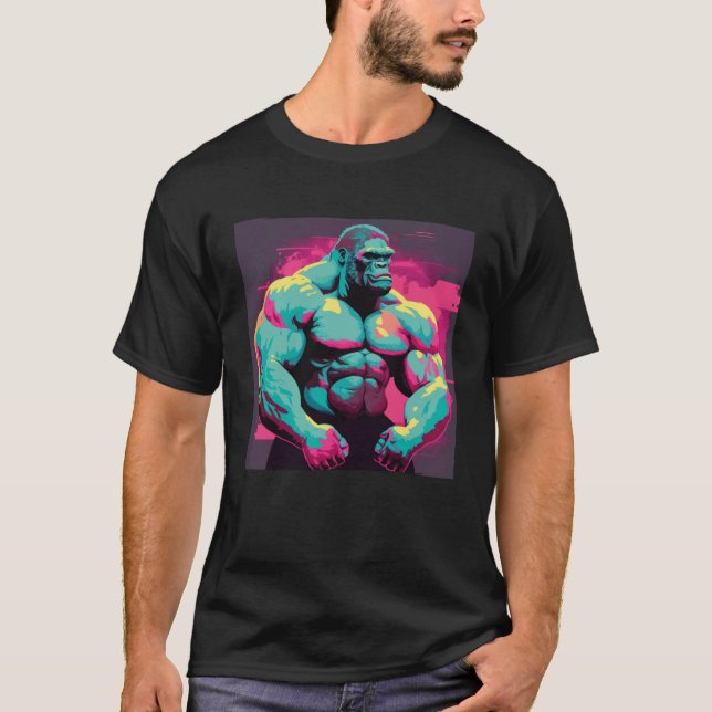 Camiseta Gorilla Beast Bodybuilding Musical Workout Malhaçã (Frente)
