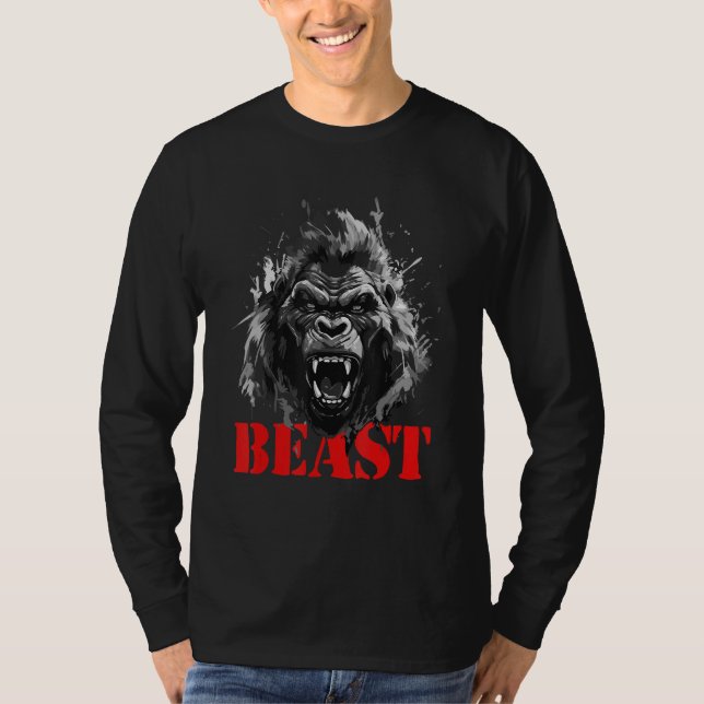 Camiseta Gorilla Beast MMA Fighter Boxing Motivation Gym Wo (Frente)
