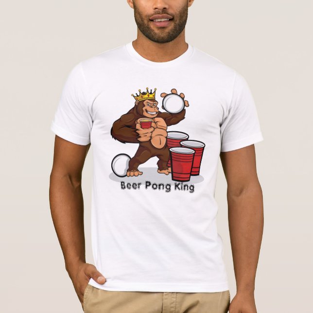 Camiseta Gorilla Beer Pong King T-Shirt (Frente)