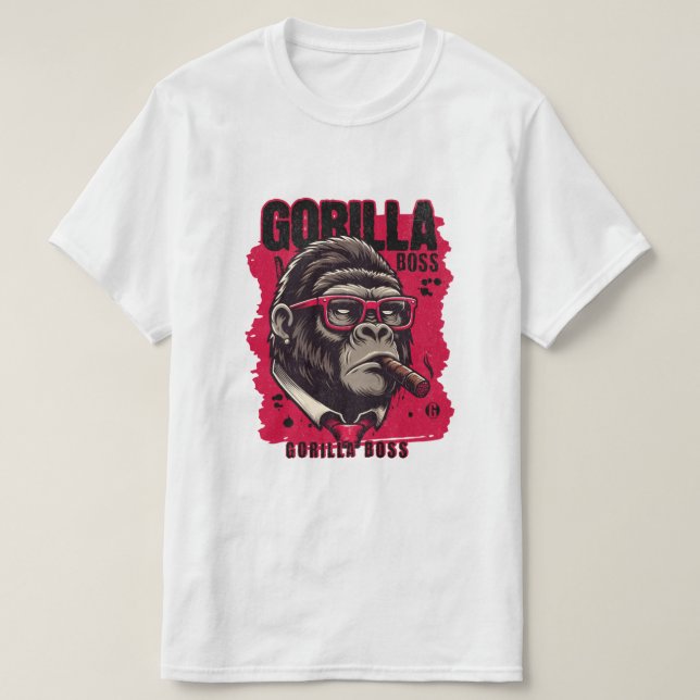 Camiseta Gorilla Boss – gráfico de Gorila Poderoso (Frente do Design)