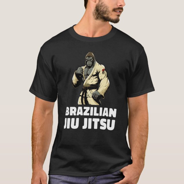 Camiseta Gorilla Brazilian Jiu Jitsu and Grappling  1 (Frente)