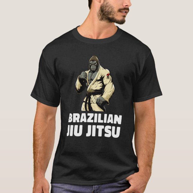 Camiseta Gorilla Brazilian Jiu Jitsu and Grappling  2 (Frente)