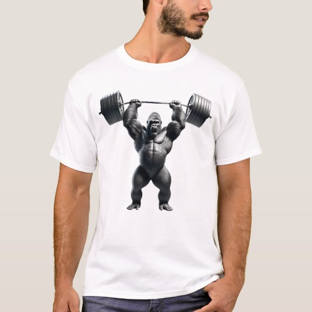Camiseta Gorilla Deadlevantate Pesando Malhação Engraçada (Frente)