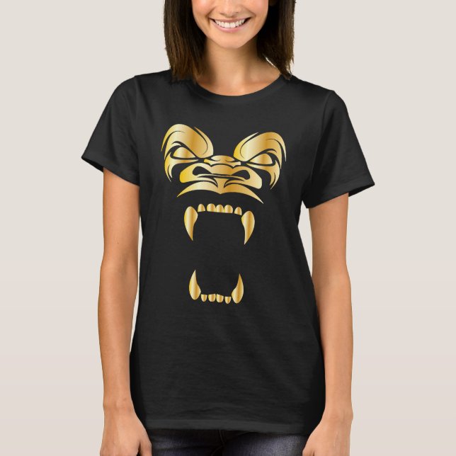 Camiseta Gorilla Face Para Homens Crianças (Frente)