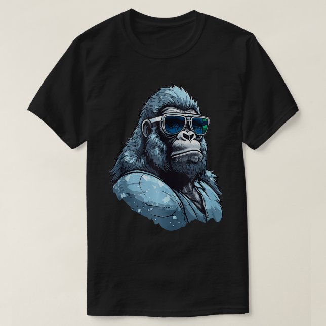 Camiseta Gorilla Face Zangada Crescendo Assustador Goril Si (Frente do Design)