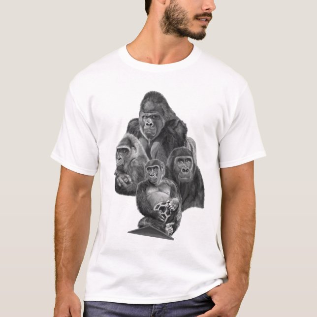 Camiseta Gorilla Family T-shirt (ゴリラ家族のT-シャツ）Gorilla Life (Frente)