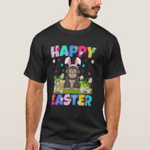 Camiseta Gorilla Feliz Caça ao Ovo de Páscoa Orelha de Coel
