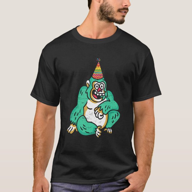 Camiseta Gorilla Festa de aniversário (Frente)
