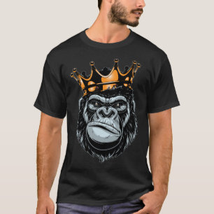 Camiseta Gorilla King - Alpha - Engraçado Ape - Vida Selvag