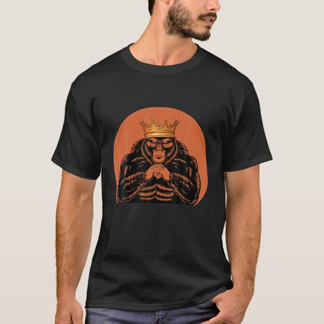 Camiseta Gorilla King Crown Funny Ape Gang Willife Macaco (Frente)