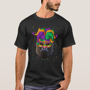 Camiseta Gorilla Mardi Gras Animal Face Carnaval Jester Fes