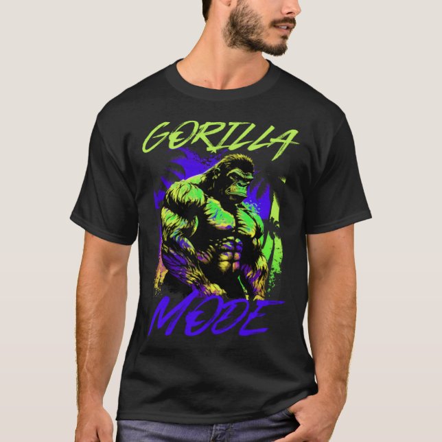 Camiseta Gorilla Mode Motivation Bodybuilding Beast Gym Wor (Frente)