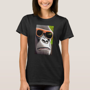 Camiseta Gorilla Monkey Sunglass Zoo Para Animais Selvagens