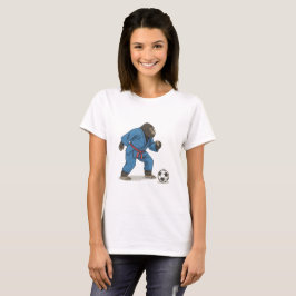 Camiseta Gorilla playing soccer in karate kimono