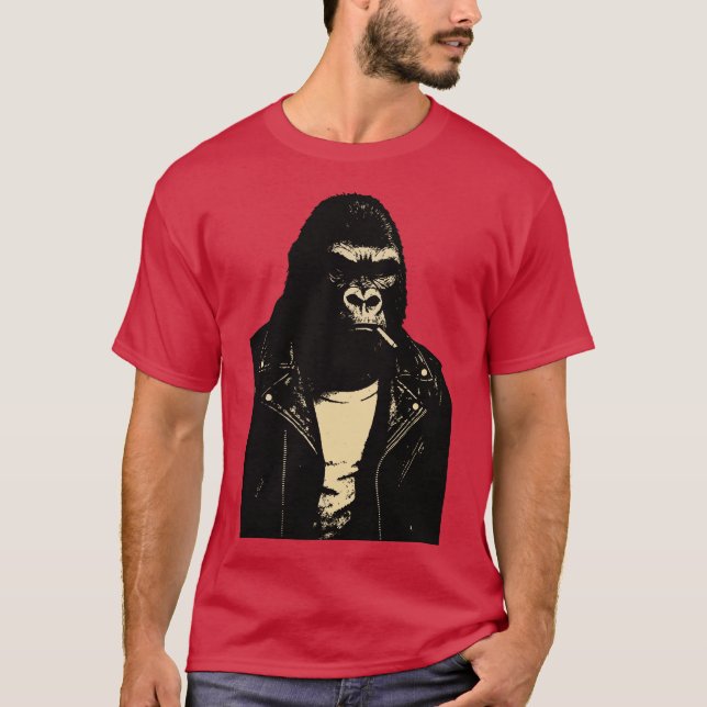 Camiseta Gorilla Rebel Leather Jaqueta (Frente)