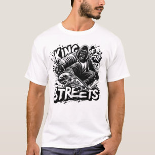 Camiseta Gorilla Skateboard - Rei das Ruas Engraçado