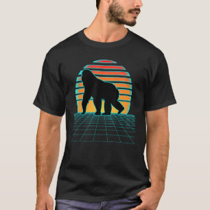 Camiseta Gorilla Synthwave 80s Estilo Estético Vaporwave Re