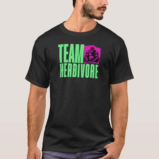 Camiseta Gorilla Verde, Equipe Herbívora - Força Vegana (Frente)