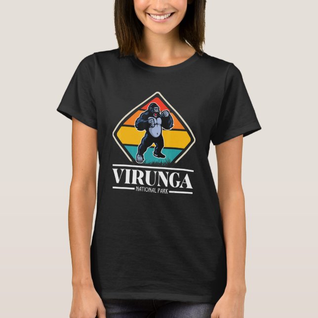 Camiseta Gorilla Virunga National Park Souvenir Africa Cong (Frente)