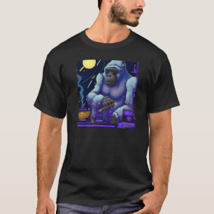 Camiseta Gorilla Watercolor Cyberpunk Blueprint Vintage Clo