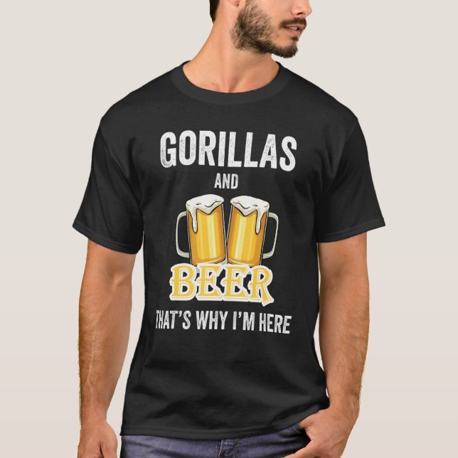 Camiseta Gorillas e Beer É por isso que estou aqui (Frente)