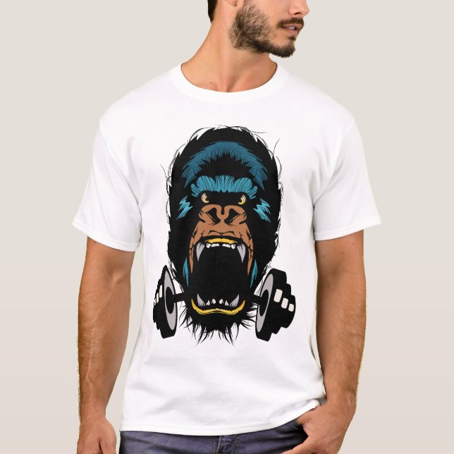 Camiseta gorille haltere musculation logo club bodybuilding (Frente)