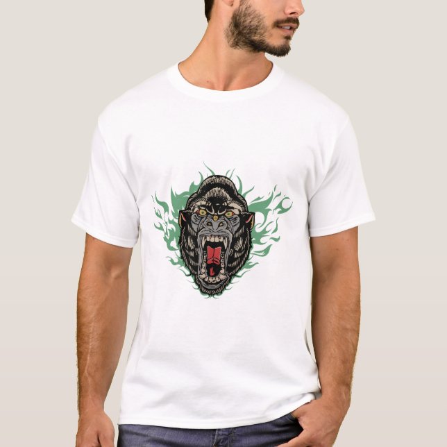 Camiseta Gorille tattoo wild bold old school (Frente)