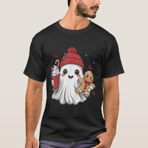 Camiseta Gorrito Fantasma Retro Natal Festa de Natal Xmas C