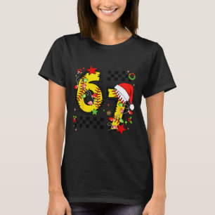 Camiseta Gorro de Natal do Papai Noel de Softbol 67 Xadrez
