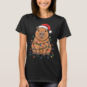 Camiseta Gorro de Natal Engraçado do Capivara Design de Des