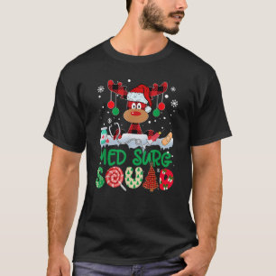 Camiseta Gorro de Papai Noel com Xadrez Vermelho e Rena par