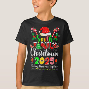 Camiseta Gorro de Papai Noel de Natal da Família Smith 2025