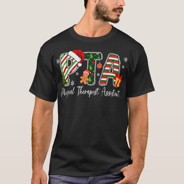 Camiseta Gorro de Papai Noel Retro de Terapeuta Físico Assi (Frente)