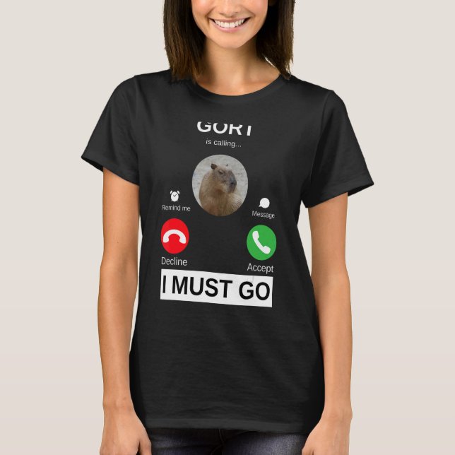 Camiseta Gort está chamando Capybara. Está chamando os puls (Frente)