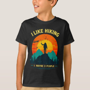 Camiseta Gosta de caminhar &amp; talvez 3 pessoas caminhant