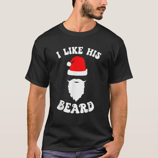 Camiseta Gosto Da Barba Engraçada Casal De Natal Do Xmas (Frente)