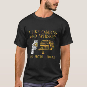 Camiseta Gosto De Acampar E Uísque E Talvez 3 Pessoas