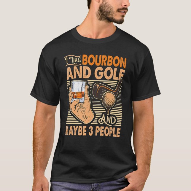 Camiseta Gosto De Bourbon E Golfe E Talvez De 3 Pessoas (Frente)