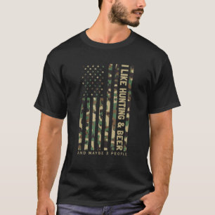 Camiseta Gosto De Caça De Cerveja E Talvez De 3 Camuflagens